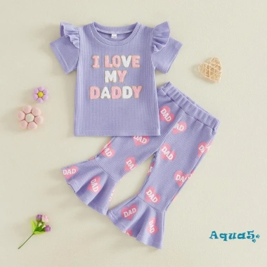 Aqua-2 Đồ Tập Đi Bé Gái Mùa Hè Áo Thun Co Giãn Cổ Tròn + Quần Eo Loe - 282.516₫ 3