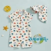 Aqua-2 Rash Guard Bé Trai 2 Chiếc Đồ Bơi In Động Vật, Tay Ngắn, Dây Kéo, Có Mũ Bơi - Giảm 23% 3
