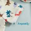 Aqua-2 Rash Guard Bé Trai 2 Chiếc Đồ Bơi In Động Vật, Tay Ngắn, Dây Kéo, Có Mũ Bơi - Giảm 23% 7