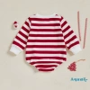 Aqua-Baby Áo Liền Quần Giáng Sinh Sọc In Ông Già Noel Thêu Tay Dài Cổ Tròn - Giá 190.080 VND 3