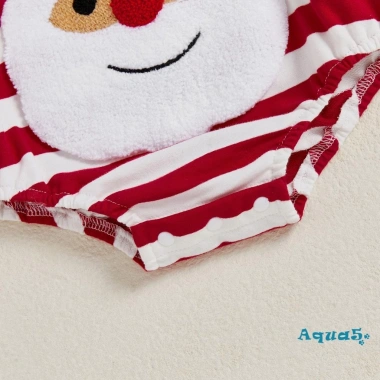 Aqua-Baby Áo Liền Quần Giáng Sinh Sọc In Ông Già Noel Thêu Tay Dài Cổ Tròn - Giá 190.080 VND