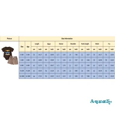 Aqua-Baby Boy Bộ 2 Chiếc Áo Liền Quần Ngắn Tay In Xe Cổ Tròn Mùa Hè - Giá 207.530₫ 3