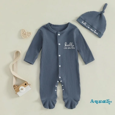 Aqua-Baby Boy Footie Romper áo liền quần dài tay + mũ dễ thương cho trẻ sơ sinh mùa thu - Giá ưu đãi 224k 4