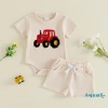 Aqua Baby Boy Set Mùa Hè Họa Tiết Máy Kéo Cổ Tròn Tay Ngắn, Quần Short 2 Chiếc Giá Ưu Đãi 222k 3