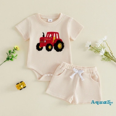 Aqua Baby Boy Set Mùa Hè Họa Tiết Máy Kéo Cổ Tròn Tay Ngắn, Quần Short 2 Chiếc Giá Ưu Đãi 222k 3