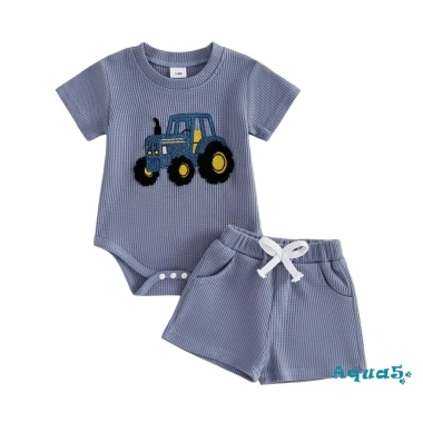 Aqua Baby Boy Set Mùa Hè Họa Tiết Máy Kéo Cổ Tròn Tay Ngắn, Quần Short 2 Chiếc Giá Ưu Đãi 222k 10