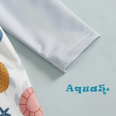 Aqua-baby Đồ Bơi Bé Trai Tay Dài Cá Rùa Rash Guard Áo Liền Quần Có Mũ - Mùa Hè Thoáng Khí, Bảo Vệ Da 7