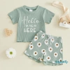 Aqua-Baby Girl Bộ Trang Phục Mùa Hè Áo Tay Ngắn & Quần Short Hình Hoa Cúc - Siêu Nhẹ Thoải Mái Giá Ưu Đãi 226.194 VND 3