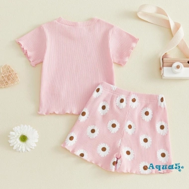 Aqua-Baby Girl Bộ Trang Phục Mùa Hè Áo Tay Ngắn & Quần Short Hình Hoa Cúc - Siêu Nhẹ Thoải Mái Giá Ưu Đãi 226.194 VND 5