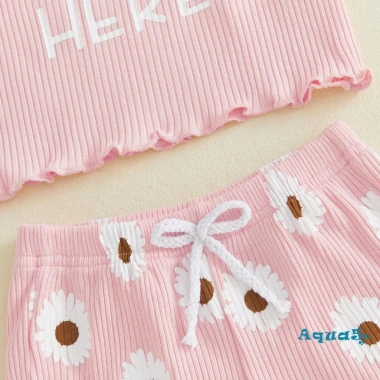 Aqua-Baby Girl Bộ Trang Phục Mùa Hè Áo Tay Ngắn & Quần Short Hình Hoa Cúc - Siêu Nhẹ Thoải Mái Giá Ưu Đãi 226.194 VND 8