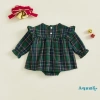 Aqua-Baby Girl Đầm Liền Quần Kẻ Sọc Tay Dài Nơ Xù Viền Cổ Tròn Giảm Giá 208.548₫ 4