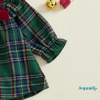 Aqua-Baby Girl Đầm Liền Quần Kẻ Sọc Tay Dài Nơ Xù Viền Cổ Tròn Giảm Giá 208.548₫