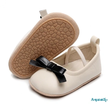 Aqua-baby Girl PU Flats Trẻ Sơ Sinh Nơ Đầu Tiên - Giày Cũi Tiệc Lễ Hội, Thoải Mái Khi Tắm