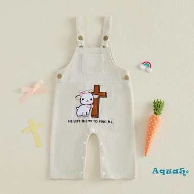 Aqua-Baby Girl Quần Lót Cừu Corduroy Thêu Chữ Thập Áo Liền Quần Đáng Yêu Ngày Lễ Giảm Giá 239.885 VND