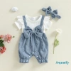 Aqua Baby Girl Trang Phục Mùa Hè Hai Mảnh Áo Liền Quần Tay Ngắn Nơ Đầu Giá 226.194 VND 3