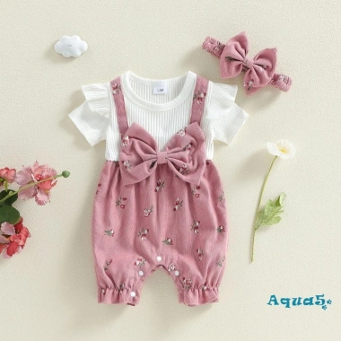 Aqua Baby Girl Trang Phục Mùa Hè Hai Mảnh Áo Liền Quần Tay Ngắn Nơ Đầu Giá 226.194 VND