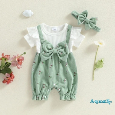 Aqua Baby Girl Trang Phục Mùa Hè Hai Mảnh Áo Liền Quần Tay Ngắn Nơ Đầu Giá 226.194 VND