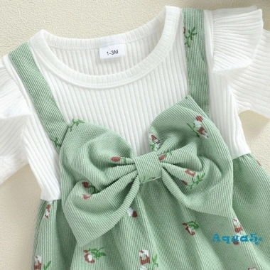 Aqua Baby Girl Trang Phục Mùa Hè Hai Mảnh Áo Liền Quần Tay Ngắn Nơ Đầu Giá 226.194 VND
