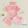 Aqua-Baby Girls 4 Bộ Trang Phục Dễ Thương: Áo Liền Quần Cổ Búp Bê, Băng Đô, Váy Tutu, Bộ Tất 3