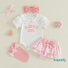 Aqua-Baby Girls 4 Bộ Trang Phục Dễ Thương: Áo Liền Quần Cổ Búp Bê, Băng Đô, Váy Tutu, Bộ Tất 4