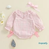 Aqua-Baby Jumpsuit Nữ Thu Đông áo liền quần rời, nơ ngỗng thêu, kẻ sọc dài tay – 222.912đ 3