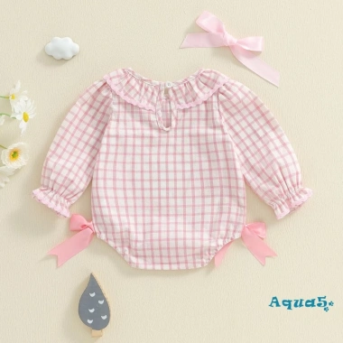 Aqua-Baby Jumpsuit Nữ Thu Đông áo liền quần rời, nơ ngỗng thêu, kẻ sọc dài tay – 222.912đ 3