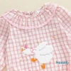 Aqua-Baby Jumpsuit Nữ Thu Đông áo liền quần rời, nơ ngỗng thêu, kẻ sọc dài tay – 222.912đ 4
