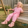 Aqua-Baby Jumpsuit Tay Ngắn Cổ Áo Tương Phản Dây Nút Lên - Bộ Ngủ Sơ Sinh Không Chân 9