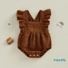 Aqua Baby Romper Gái Corduroy Màu Trơn Lông Tơ Tay Cổ Vuông Snap Closure Body Sơ Sinh 149.040 VND