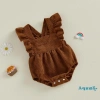 Aqua Baby Romper Gái Corduroy Màu Trơn Lông Tơ Tay Cổ Vuông Snap Closure Body Sơ Sinh 149.040 VND 3