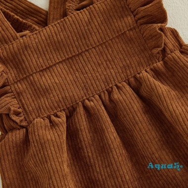 Aqua Baby Romper Gái Corduroy Màu Trơn Lông Tơ Tay Cổ Vuông Snap Closure Body Sơ Sinh 149.040 VND 5