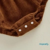 Aqua Baby Romper Gái Corduroy Màu Trơn Lông Tơ Tay Cổ Vuông Snap Closure Body Sơ Sinh 149.040 VND 6
