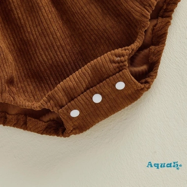 Aqua Baby Romper Gái Corduroy Màu Trơn Lông Tơ Tay Cổ Vuông Snap Closure Body Sơ Sinh 149.040 VND 6