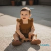 Aqua Baby Romper Gái Corduroy Màu Trơn Lông Tơ Tay Cổ Vuông Snap Closure Body Sơ Sinh 149.040 VND 9