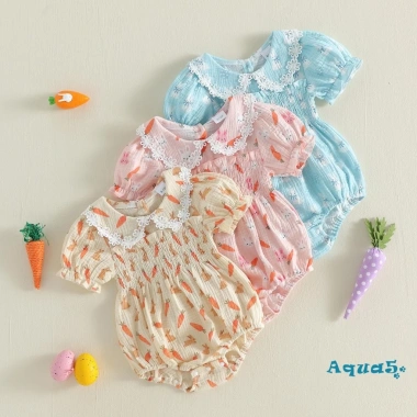 Aqua-Baby Rompers Bé Gái Phục Sinh Thỏ Cà Rốt Trứng In Búp Bê Cổ Tay Ngắn - Giá Ưu Đãi 216.919₫