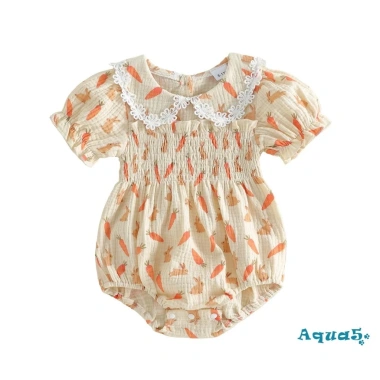 Aqua-Baby Rompers Bé Gái Phục Sinh Thỏ Cà Rốt Trứng In Búp Bê Cổ Tay Ngắn - Giá Ưu Đãi 216.919₫