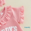 Aqua-Baby Rompers bé gái sơ sinh chữ thêu sọc xù cổ tròn tay ngắn băng đô - Giá 219.198₫ 8