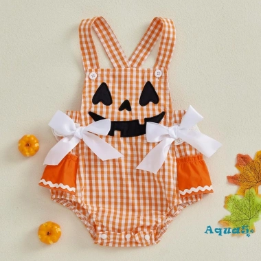 Aqua-Baby Rompers Halloween Bé Gái Không Tay Bí Ngô Body Sơ Sinh 183.168₫