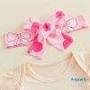 Aqua-Baby Set Trang Phục Bé Gái Ngày Của Mẹ Áo Liền Quần Ngắn Tay, Quần Short Xếp Nếp và Băng Đồ Thời Trang 4