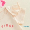 Aqua-Baby Set Trang Phục Bé Gái Ngày Của Mẹ Áo Liền Quần Ngắn Tay, Quần Short Xếp Nếp và Băng Đồ Thời Trang 5