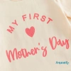 Aqua-Baby Set Trang Phục Bé Gái Ngày Của Mẹ Áo Liền Quần Ngắn Tay, Quần Short Xếp Nếp và Băng Đồ Thời Trang 6