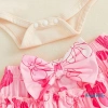 Aqua-Baby Set Trang Phục Bé Gái Ngày Của Mẹ Áo Liền Quần Ngắn Tay, Quần Short Xếp Nếp và Băng Đồ Thời Trang 7