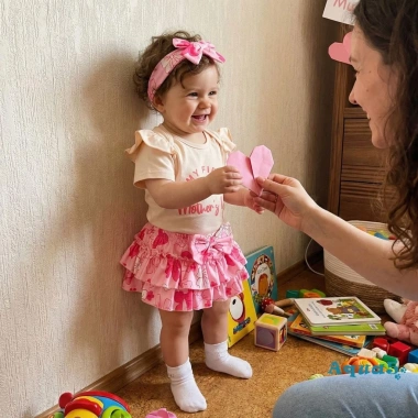 Aqua-Baby Set Trang Phục Bé Gái Ngày Của Mẹ Áo Liền Quần Ngắn Tay, Quần Short Xếp Nếp và Băng Đồ Thời Trang 9