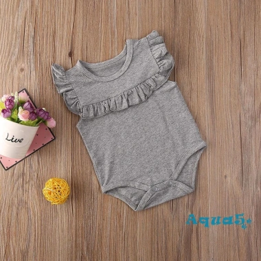 Aqua-bé Romper Không Tay Trẻ Sơ Sinh 0-18m Cổ Tròn Bèo Nhún Màu Rắn 111.780₫ 6
