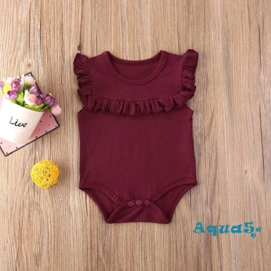 Aqua-bé Romper Không Tay Trẻ Sơ Sinh 0-18m Cổ Tròn Bèo Nhún Màu Rắn 111.780₫ 7