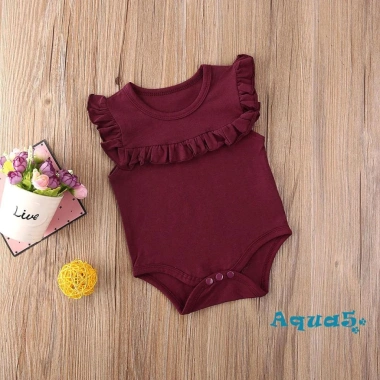 Aqua-bé Romper Không Tay Trẻ Sơ Sinh 0-18m Cổ Tròn Bèo Nhún Màu Rắn 111.780₫ 8