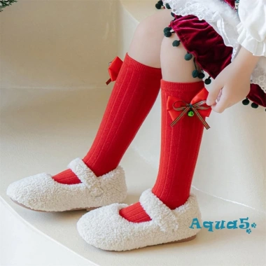 Aqua-Christmas Tất Đầu Gối Cao Trẻ Em Bé Gái Họa Tiết Ông Già Noel Vớ Thời Trang Thoải Mái Giá Ưu Đãi 63.720₫