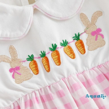 Aqua-Infant Áo liền quần bé gái Phục Sinh Puff tay ngắn, cổ thỏ, thêu cà rốt, nơ trang trí - Giá ưu đãi 209.412₫ 5 Aqua-Infant Áo liền quần bé gái Phục Sinh Puff tay ngắn, cổ thỏ, thêu cà rốt, nơ trang trí - Giá ưu đãi 209.412₫ 5