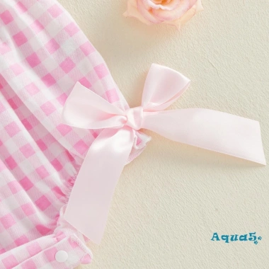 Aqua-Infant Áo liền quần bé gái Phục Sinh Puff tay ngắn, cổ thỏ, thêu cà rốt, nơ trang trí - Giá ưu đãi 209.412₫