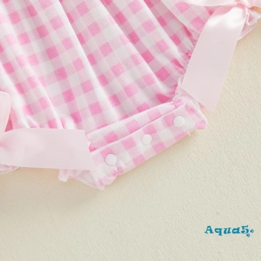 Aqua-Infant Áo liền quần bé gái Phục Sinh Puff tay ngắn, cổ thỏ, thêu cà rốt, nơ trang trí - Giá ưu đãi 209.412₫